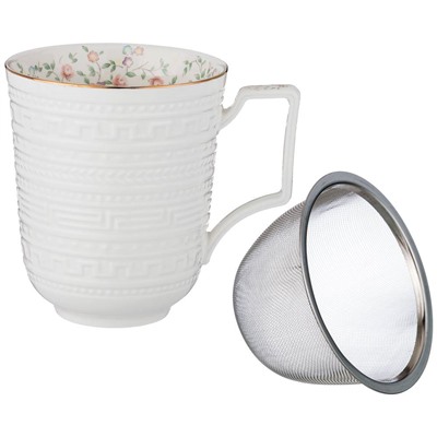 КРУЖКА ЗАВАРОЧНАЯ LEFARD "ФАБЬЕН" 400 МЛ С КРЫШКОЙ И СИТОМ (КОР=36ШТ.)