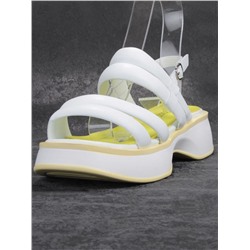 08-PEL266-2 WHITE Босоножки женские (натуральная кожа)
