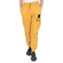 5671 YELLOW Брюки спортивные женские с начесом (50% хлопок, 50% полиэстер)