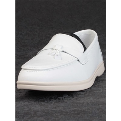 03-B416-1 WHITE Лоферы женские (натуральная кожа)