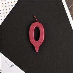 Свеча-цифра в торт «0», красная