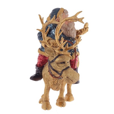 GAEM Фигурка декоративная "Дед Мороз на олене", L22 W15 H24 см