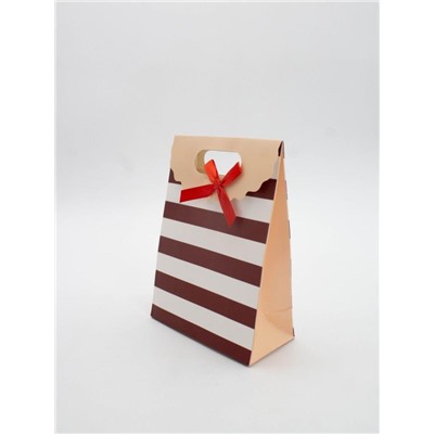 Пакет подарочный (XS) "Many stripes", red (12x6x16)