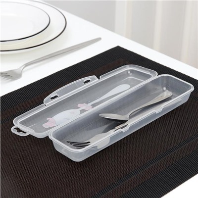 Футляр для столовых приборов Доляна, 24×7.5×3.8 см, прозрачный, рисунок МИКС