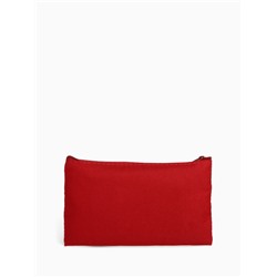 Косметичка-пенал на молнии, плоская, маленькая, однотонная, бордовая