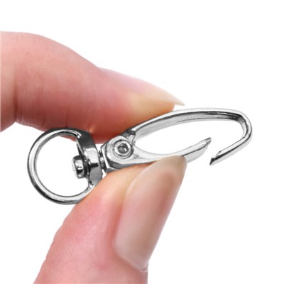 Карабин металлический, 38×12 мм / 10×1 мм, 6 шт., цвет серебряный