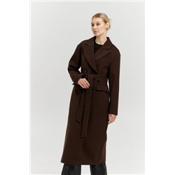 Пальто женское демисезонное 26102 (шоколад/рубчик)