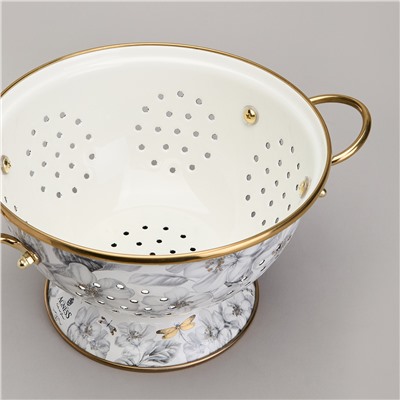 ДУРШЛАГ AGNESS ЭМАЛИРОВАННЫЙ, СЕРИЯ ЯБЛОНЕВЫЙ САД, 20СМ H=14СМ D=20СМ