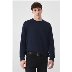 Longsleeve męski melanżowy  kolor granatowy