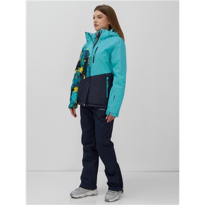 Горнолыжный костюм женский зимний УЦЕНКА бирюзового цвета 02801Br