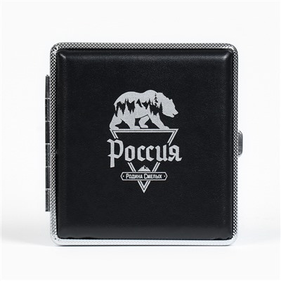 Портсигар «Россия - родина смелых», 9.9×9.4×1.9 см
