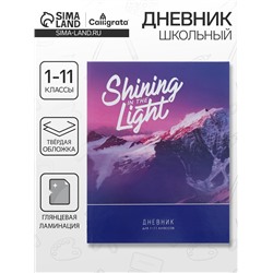 Дневник школьный для 1-11 классов Shining in the light, твёрдая обложка, глянцевая ламинация, 40 листов