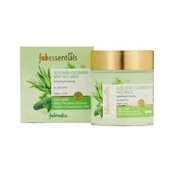 Маска для лица с Алоэ вера, Огурцом и Мятой (100 г), Aloe Vera Cucumber & Mint Face Mask, произв. Fabessentials