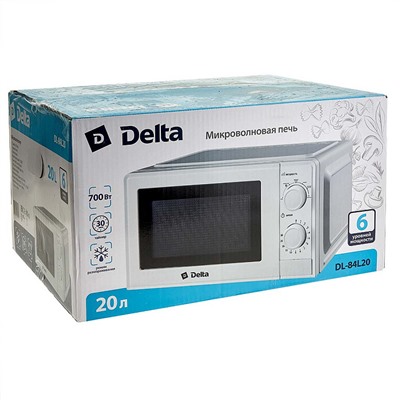 Микроволновая печь 700 Вт, 20 л DELTA DL-84L20 белая