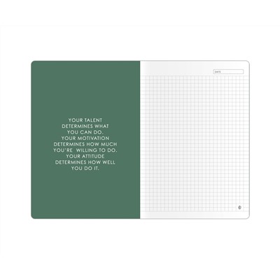 Тетрадь 40л., А5, клетка на сшивке Greenwich Line "Disposition. Green", матовая ламинация, тиснение фольгой, тон. блок 80г/м2