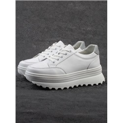 03-YC282-1 WHITE Кроссовки женские (натуральная кожа)