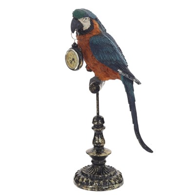 GAEM Фигурка декоративная "Попугай" с часами (LR44x1), L19 W12 H40,5 см