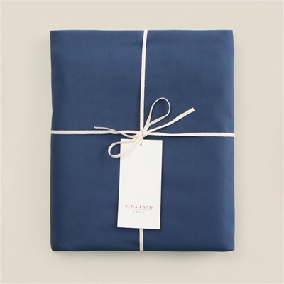 Простыня 1.5 спальная SL Home Percale 300ТС, 160×235 см, синяя, хлопок 100%