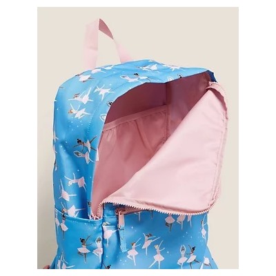 Kids' Ballet Print Water Repellent School Backpack