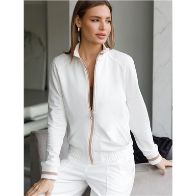 Бомбер среднего объема из футера двухнитки с эластаном