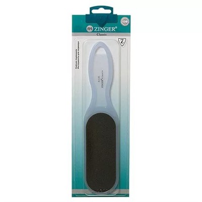 Zinger Тёрка педикюрная двусторонняя абразивная / Classic RA-66, 100/180 грит, белый