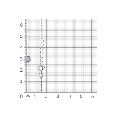 Браслет с фианитом родированный серебро 925*