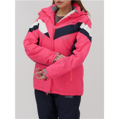 Горнолыжный костюм женский зимний УЦЕНКА малинового цвета 02811M