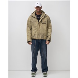 Куртка спортивная мужская весна осень бежевого цвета 25473B