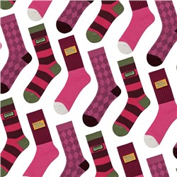 Cotton fuchsia retro trend knee socks for men and women, internet celebrity, mid-length