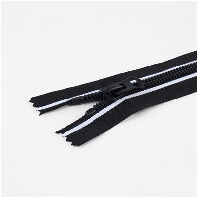 Молния «Трактор», №8, неразъёмная, замок автомат, 18 см, чёрная, белая