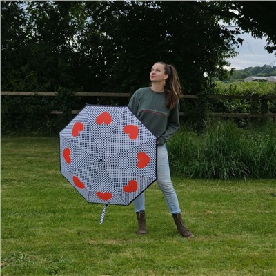 L354-4486 LoveHeartSpot (Сердце) Зонт женский механика Fulton