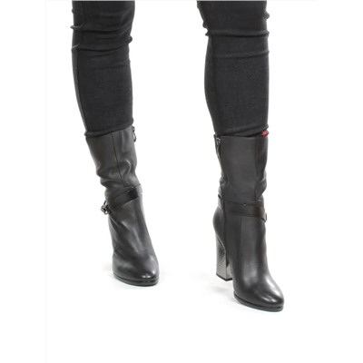 YF189-060M BLACK Полусапоги зимние женские (натуральная кожа, натуральный мех (еврозима))