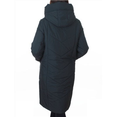 A616 BLUE/GRAY Пальто зимнее женское (верблюжья шерсть, +120 гр. холлофайбер)