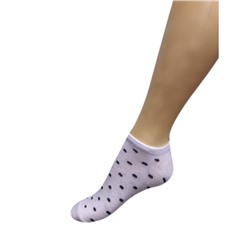 Носки женские В-100 горошек белый