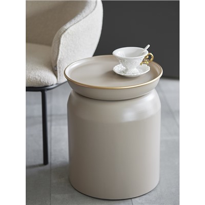 Столик журнальный Ingvild, Ø38 см, бежевый