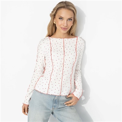 Лонгслив из хлопка, Громкий тренд (нежное чувство)