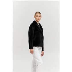 Пальто женское демисезонное 24108 (черный/тедди)