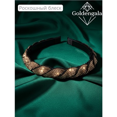 Ободок косичка для волос со стразами Арт ОБ6А/002