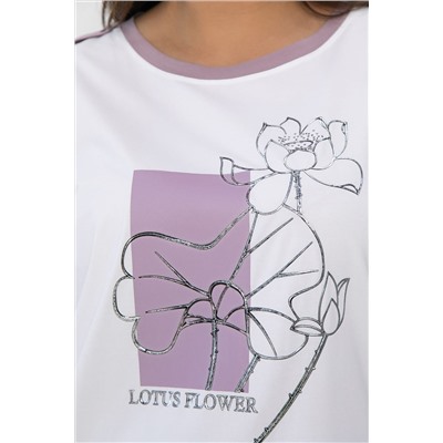 Блуза Чарли (бело-сиреневая) Б13802-20М