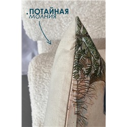 Наволочка декоративная рогожка Снеговик 1 шт