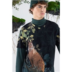 T-shirt bawełniany męski z kolekcji Together For Nature  kolor czarny