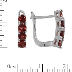 Серьги 'Дорожка' с гранатом, родий ТПСК.806ГРR