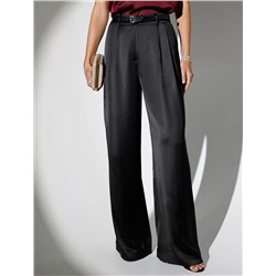 Брюки палаццо широкие из струящегося сатина