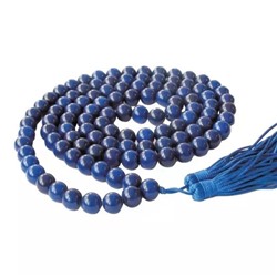 Чётки из Синего Агата: для гармонизации Сатурна (108 шариков), Blue Hakik (Agate) Mala For Rahu Nivaran, произв. Kalyan Puja