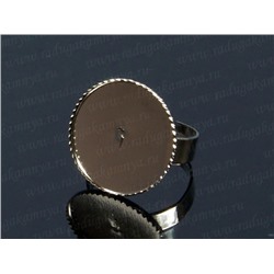 Основа для кольца, 19*19мм, цв.стальной