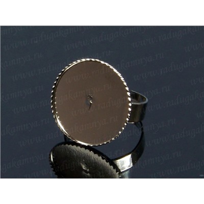 Основа для кольца, 19*19мм, цв.стальной