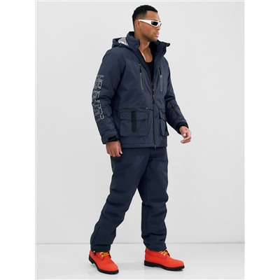 Горнолыжный костюм мужской зимний темно-серого цвета 394TC