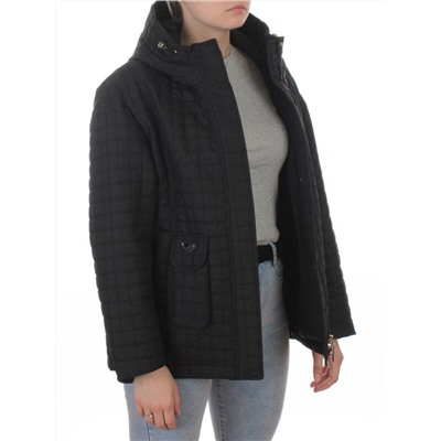 9617 BLACK Куртка стеганная демисезонная женская (100 гр. холлофайбер)