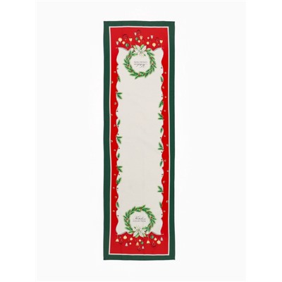 Дорожка на стол новогодняя Этель «Рождественский венок» 40×147 ± 5 см, 100% хлопок, саржа 190 г/м²