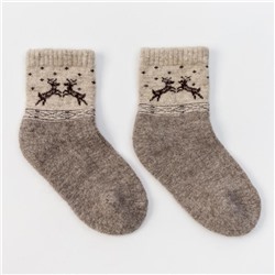 Носки детские шерстяные «Олени», серые, размер 16-18 см (4)